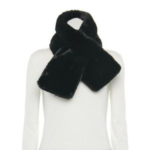 NEW Lauren Conrad Faux Fur Stole Scarf, Black for adults (one size fits most)